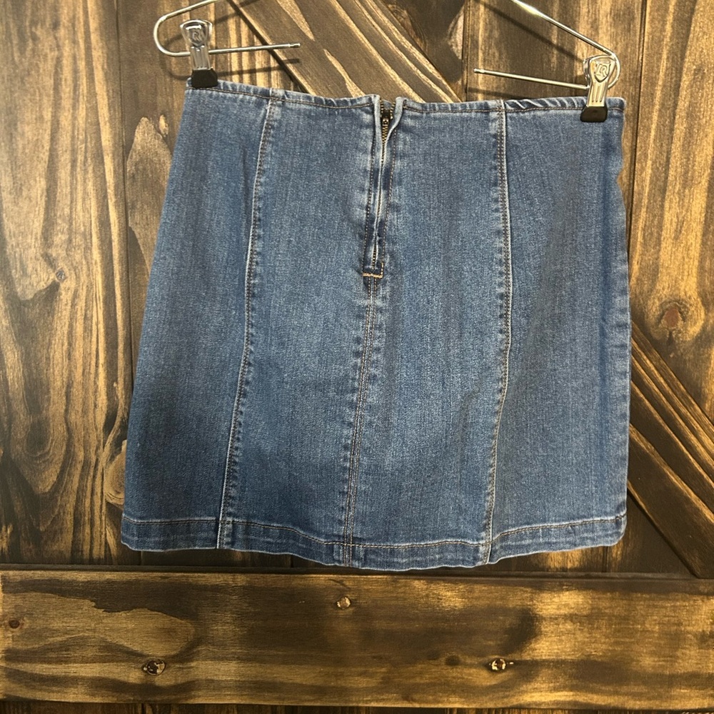 PacSun Blue Wrap Mini Skirt with Tie Front - Picture 3 of 4